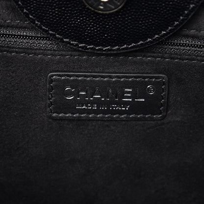 Chanel Caviar Small Studded Deauville Tote Black 7 of 9