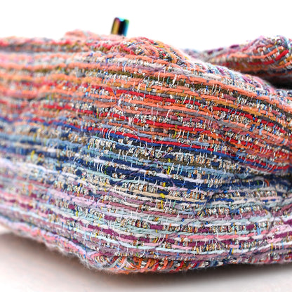Chanel Tweed Quilted Mini Rectangular Flap Blue Pink Orange 10 of 10