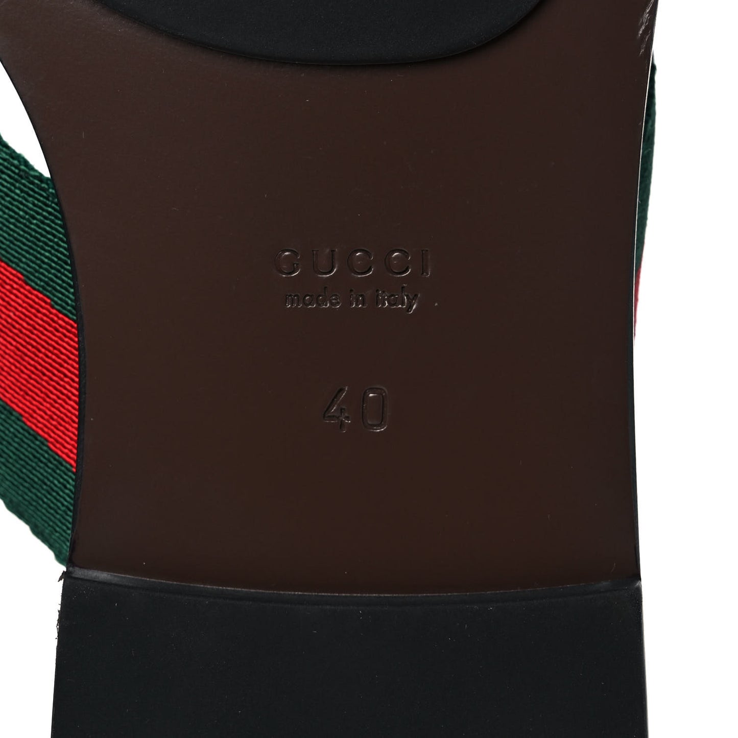 Nylon Calfskin Web GG Monogram Womens Thong Sandals 40 Green Red Cocoa