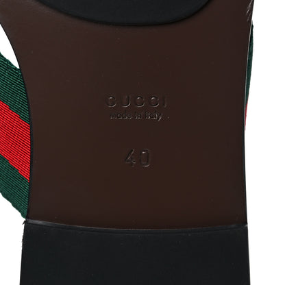 Gucci Nylon Calfskin Web GG Monogram Womens Thong Sandals 40 Green Red Cocoa 6 of 9
