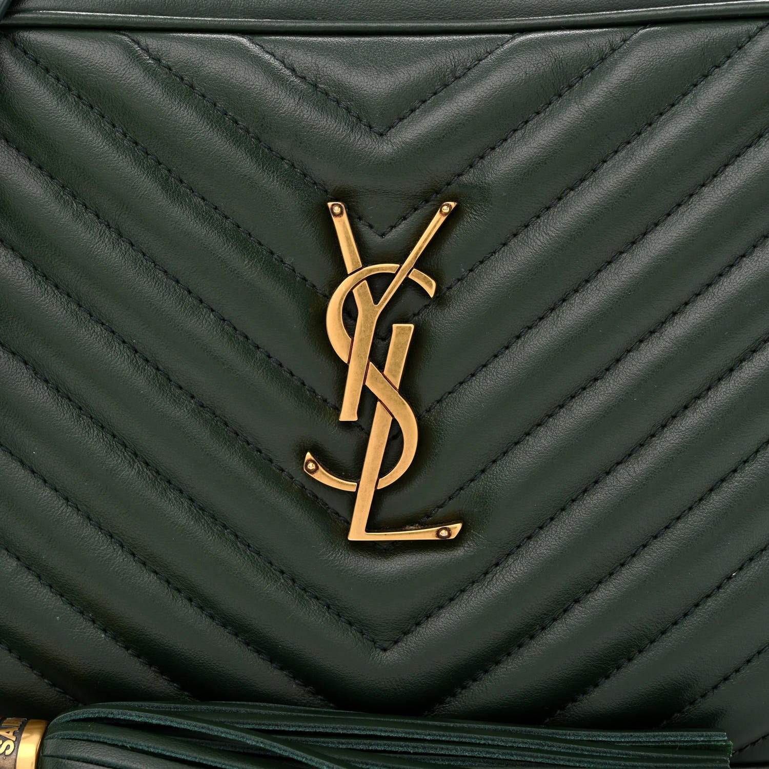 Saint Laurent Calfskin Matelasse Monogram Lou Camera Bag Military Green 8 of 11