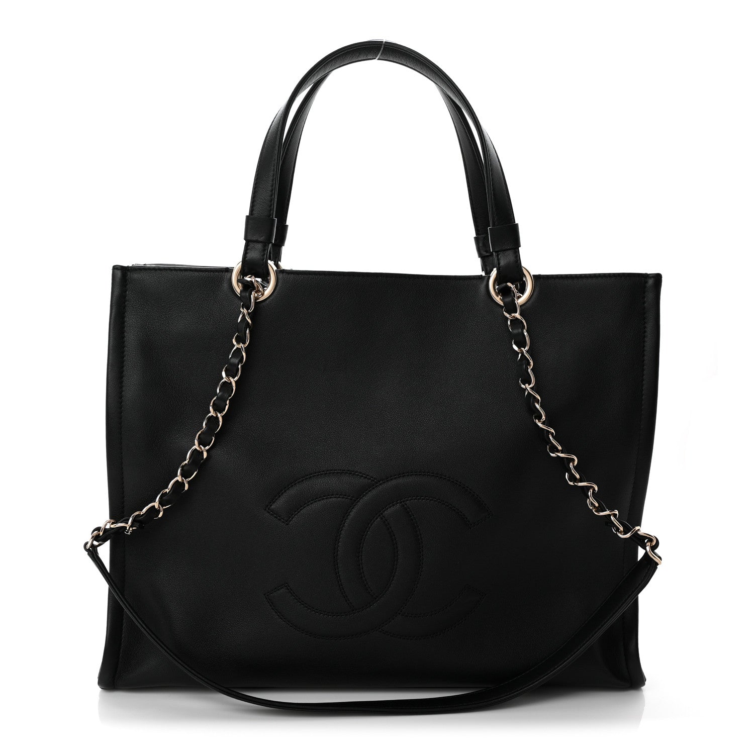 Chanel Calfskin CC Zipped Shopping Tote Black 1 of 10