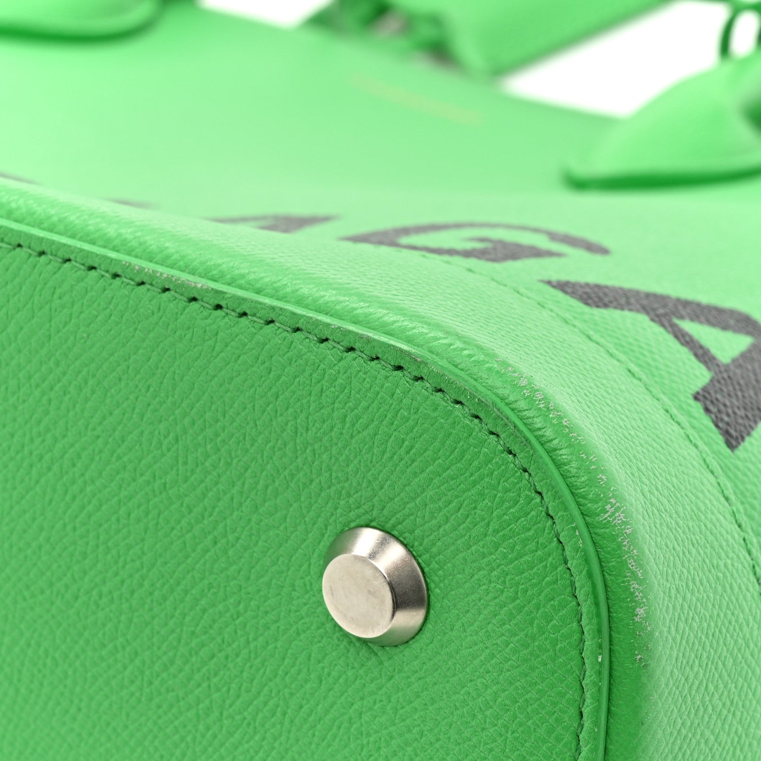 Balenciaga Signature Grained Calfskin Logo M Ville Top Handle Bag Green 14 of 20