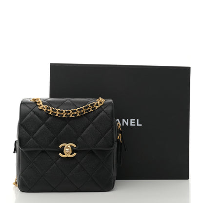 Chanel Shiny Caviar Quilted Chain Melody Backpack Black 11 of 11