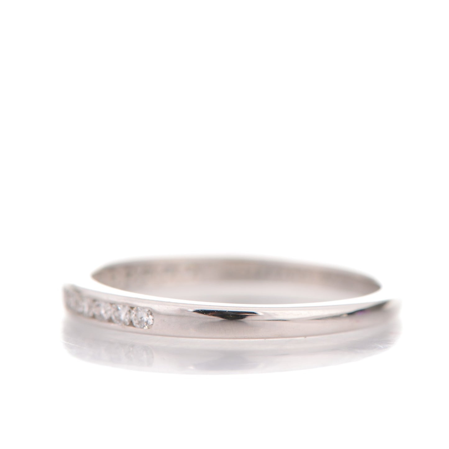 Platinum Diamond .15ctw Half Circle Wedding Band Ring 52 6