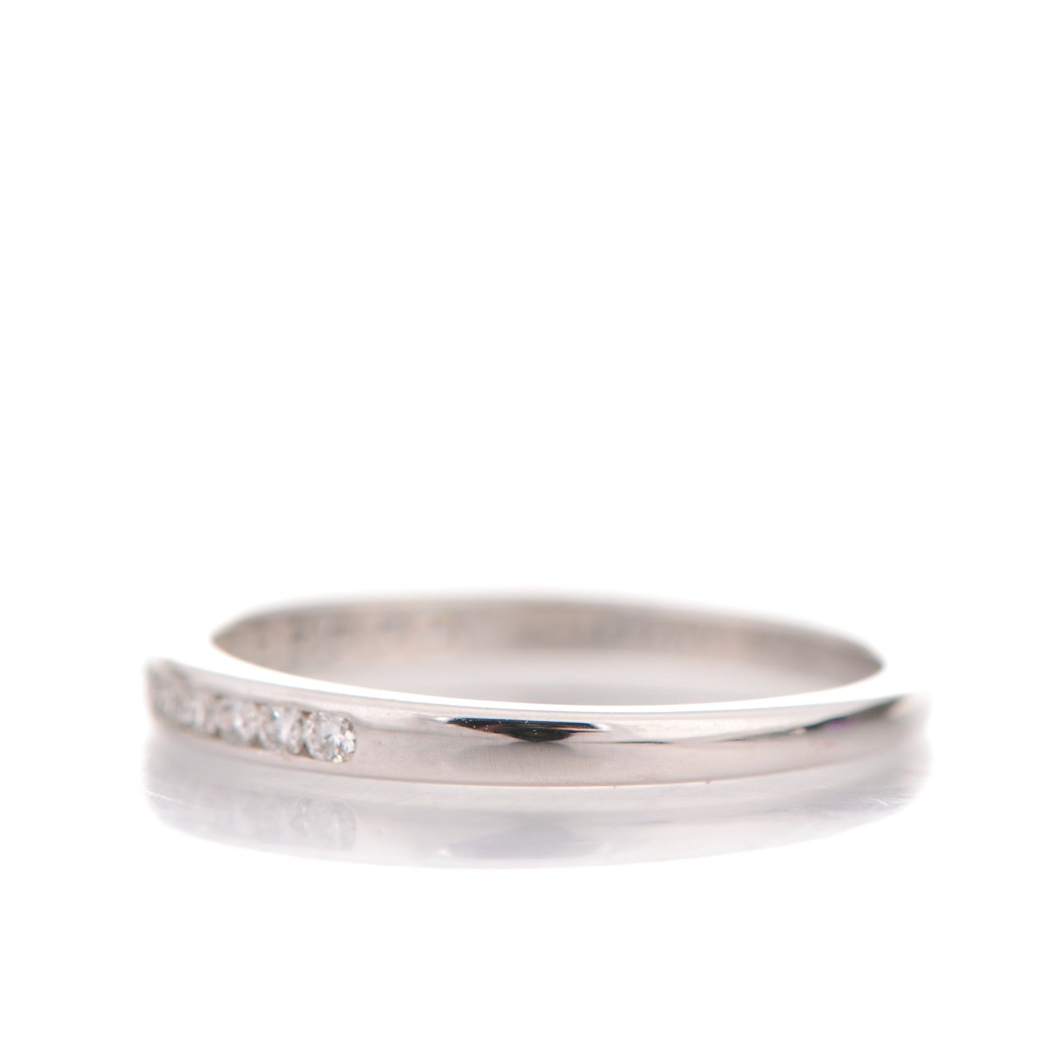 Tiffany Platinum Diamond .15ctw Half Circle Wedding Band Ring 52 6 3 of 5