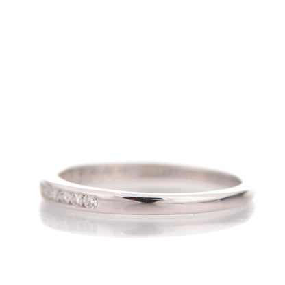 Tiffany Platinum Diamond .15ctw Half Circle Wedding Band Ring 52 6 3 of 5