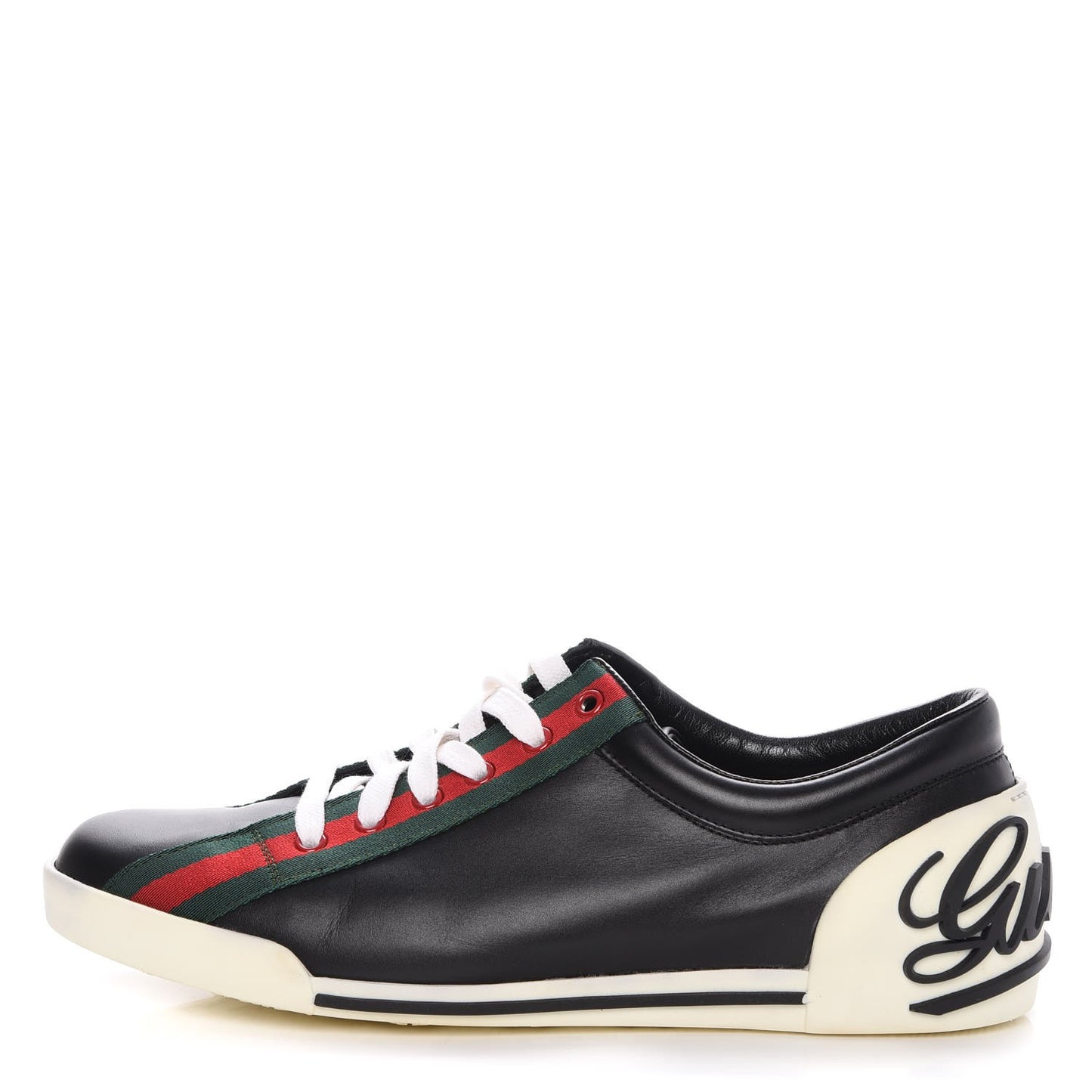 Calfskin Web Mens Sneakers 7.5 Black