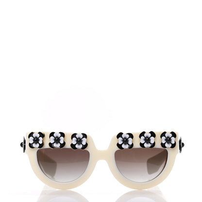 Prada Acetate Flower Poeme Sunglasses SPR26P White 2 of 7