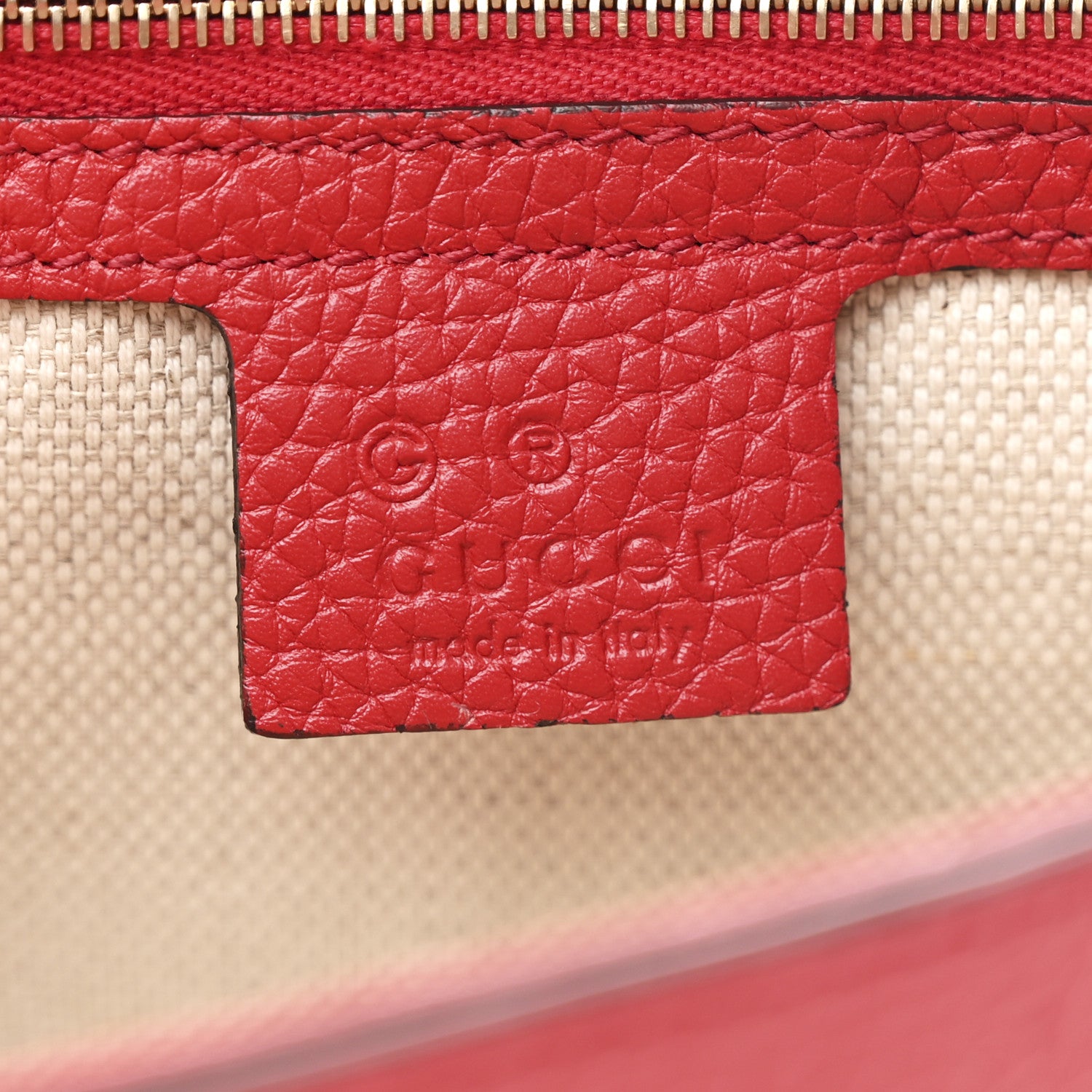 Gucci Pebbled Calfskin Medium Soho Flap Crossbody Vibrant Red 6 of 10