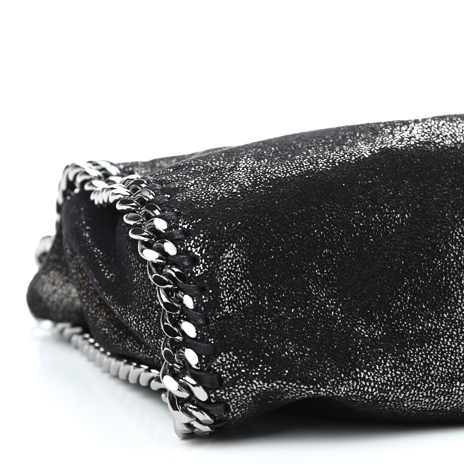 Stella McCartney Chamois Shiny Dotted Mini Falabella Fold Over Tote Ruthenium 8 of 9