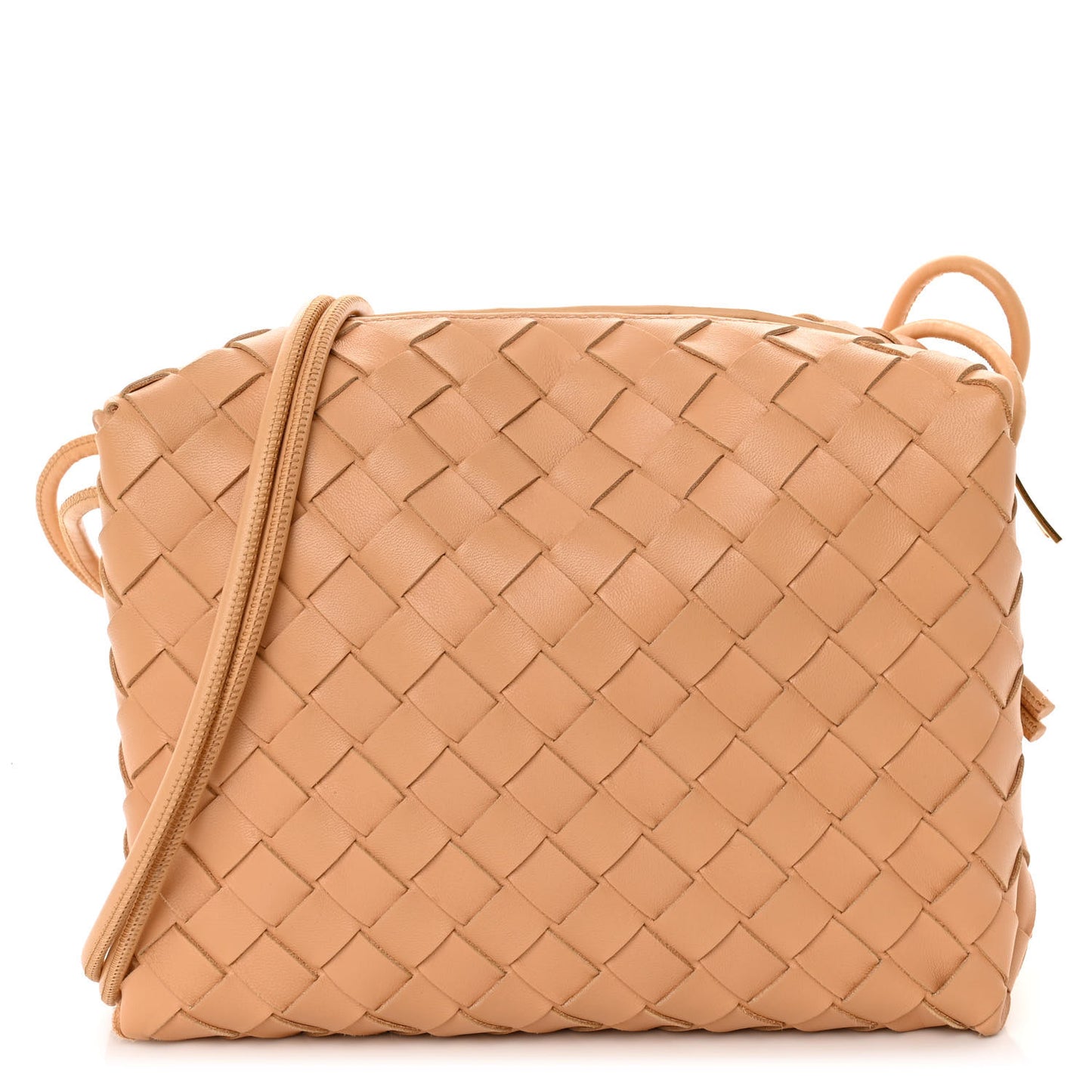 Nappa Intrecciato Small Loop Camera Bag Almond