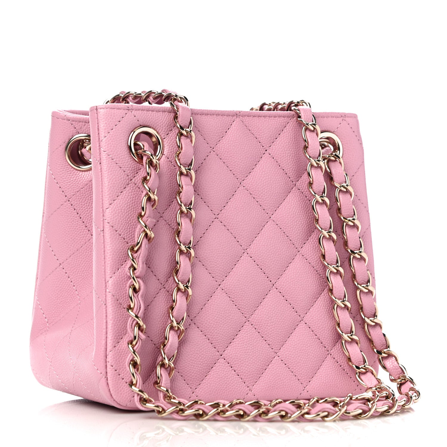 Chanel Caviar Quilted Mini Bucket Bag Pink 2 of 10