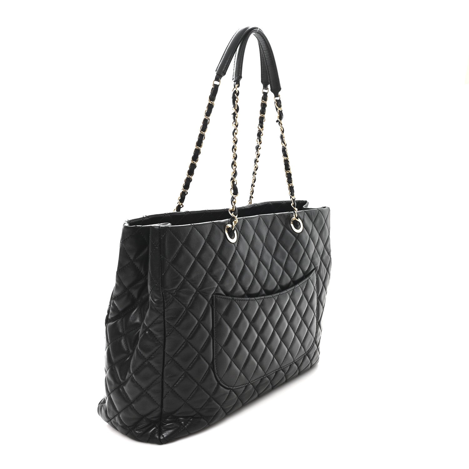 Chanel Lambskin Quilted Large Tote Black 3 of 10