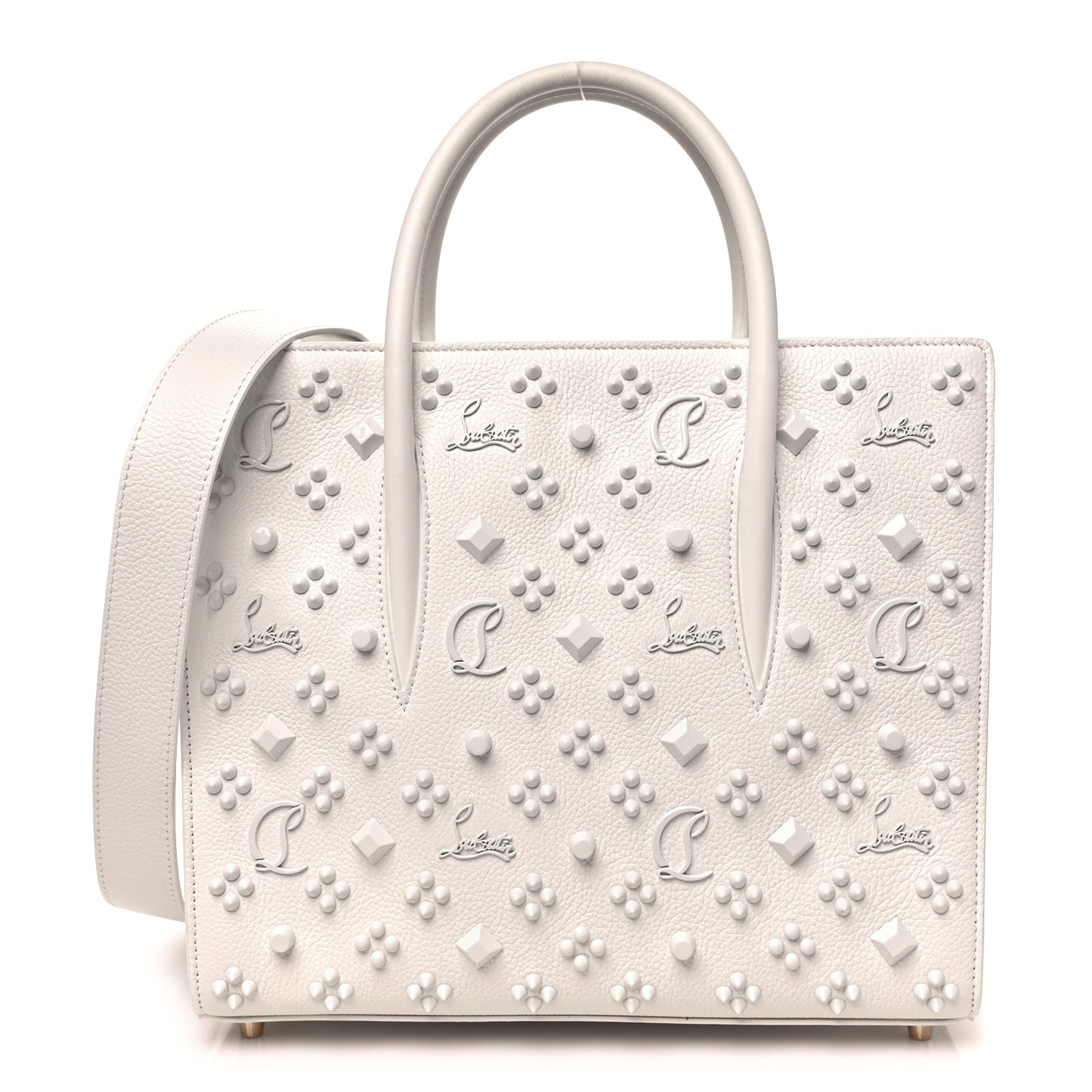 Calfskin Spikes Loubinthesky Medium Paloma Bianco
