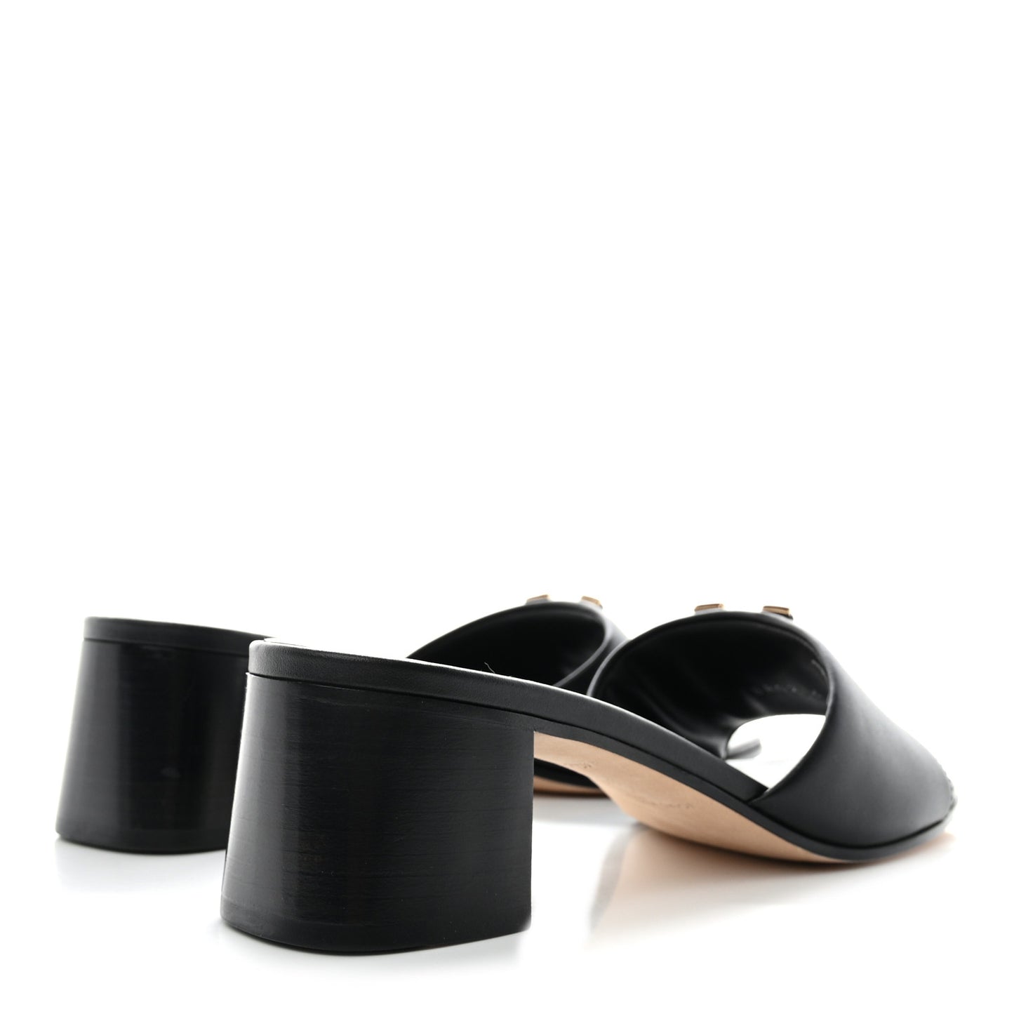 Calfskin LV Capri Mules 38.5 Black