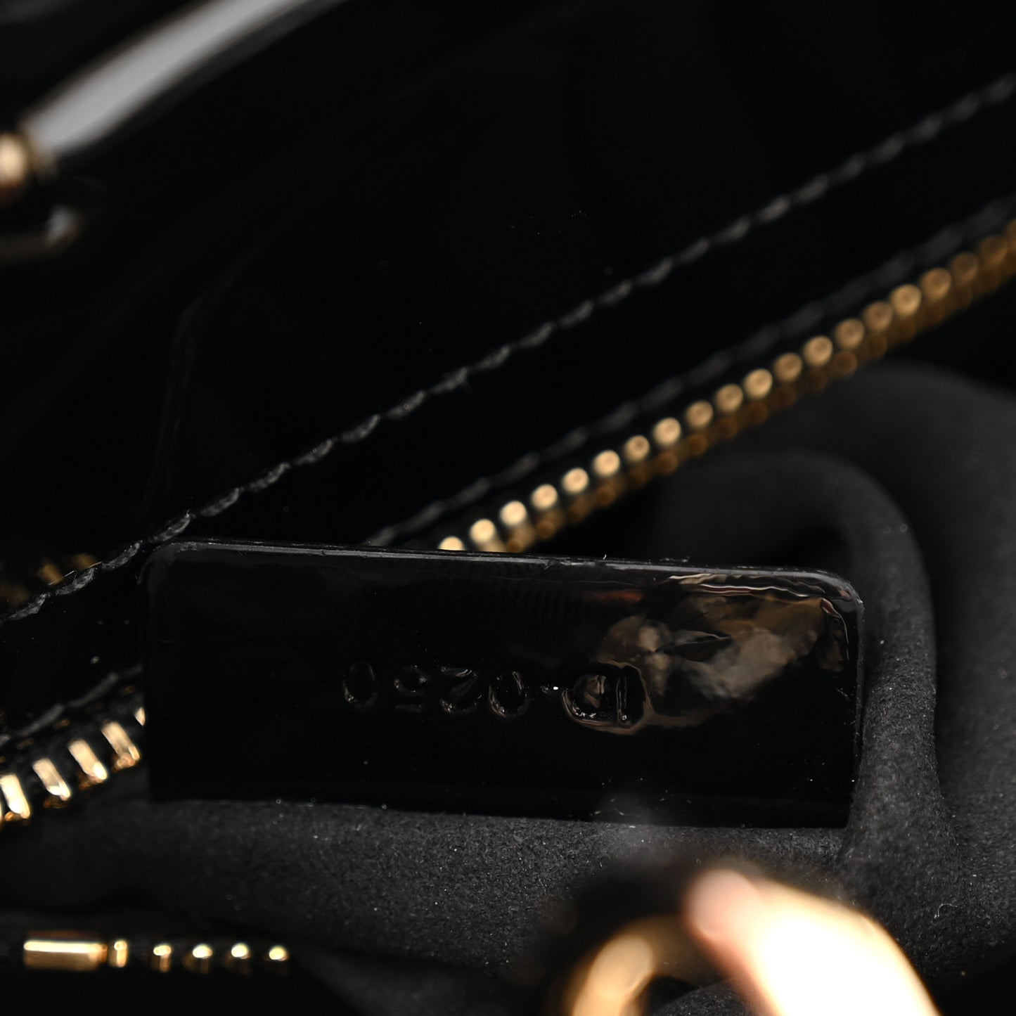 Patent Cannage Mini Lady Dior Black