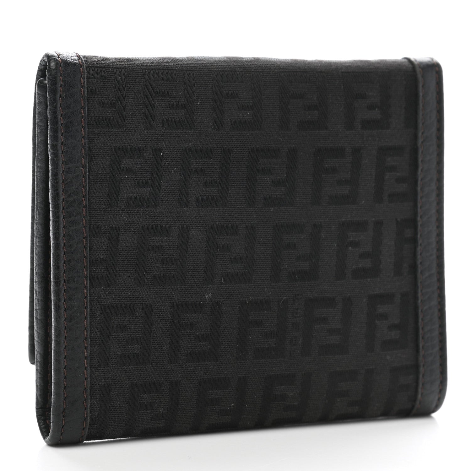 Fendi Zucchino Tri-Fold Envelope Wallet Black 3 of 9