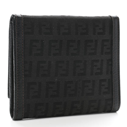 Fendi Zucchino Tri-Fold Envelope Wallet Black 3 of 9