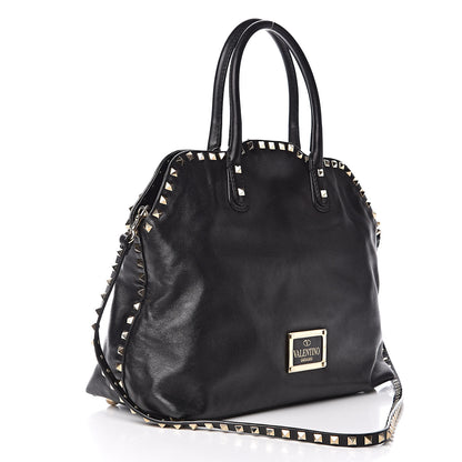 Valentino Garavani Vitello Rockstud Dome Satchel Black 3 of 18