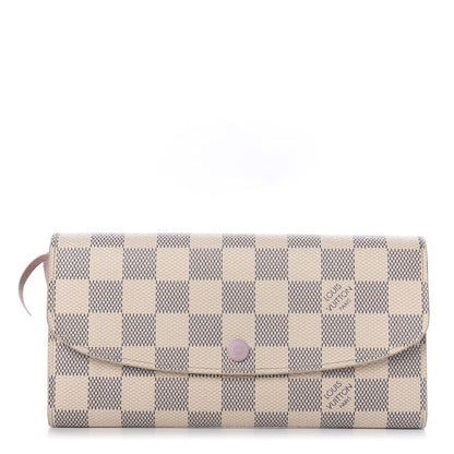 Louis Vuitton Damier Azur Emilie Wallet Rose Ballerine 1 of 8
