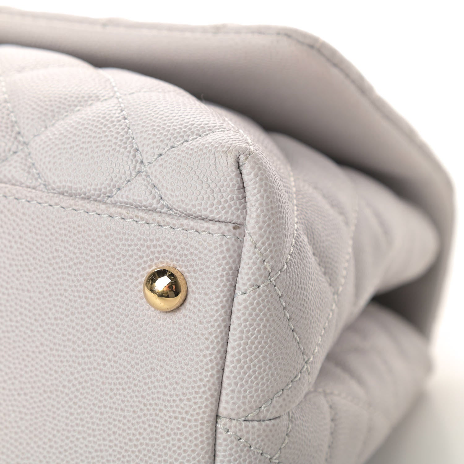 Chanel Caviar Quilted Small Coco Handle Flap Light Grey 11 of 12