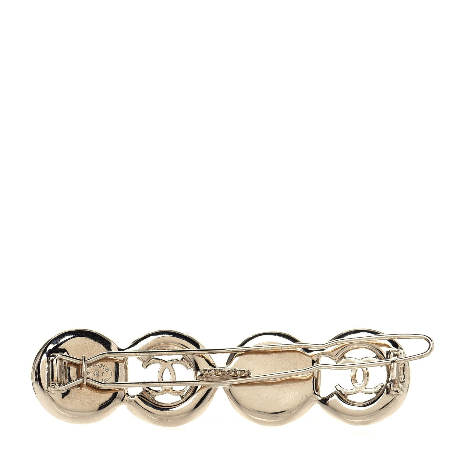 Chanel Pearl Coco Hair Clip Barrette Gold 3 of 6