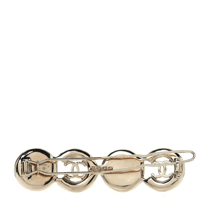 Chanel Pearl Coco Hair Clip Barrette Gold 3 of 6