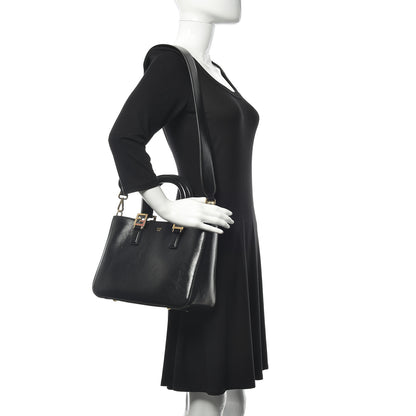 Fendi Vitello Glacier Small FF Tote Black 2 of 8