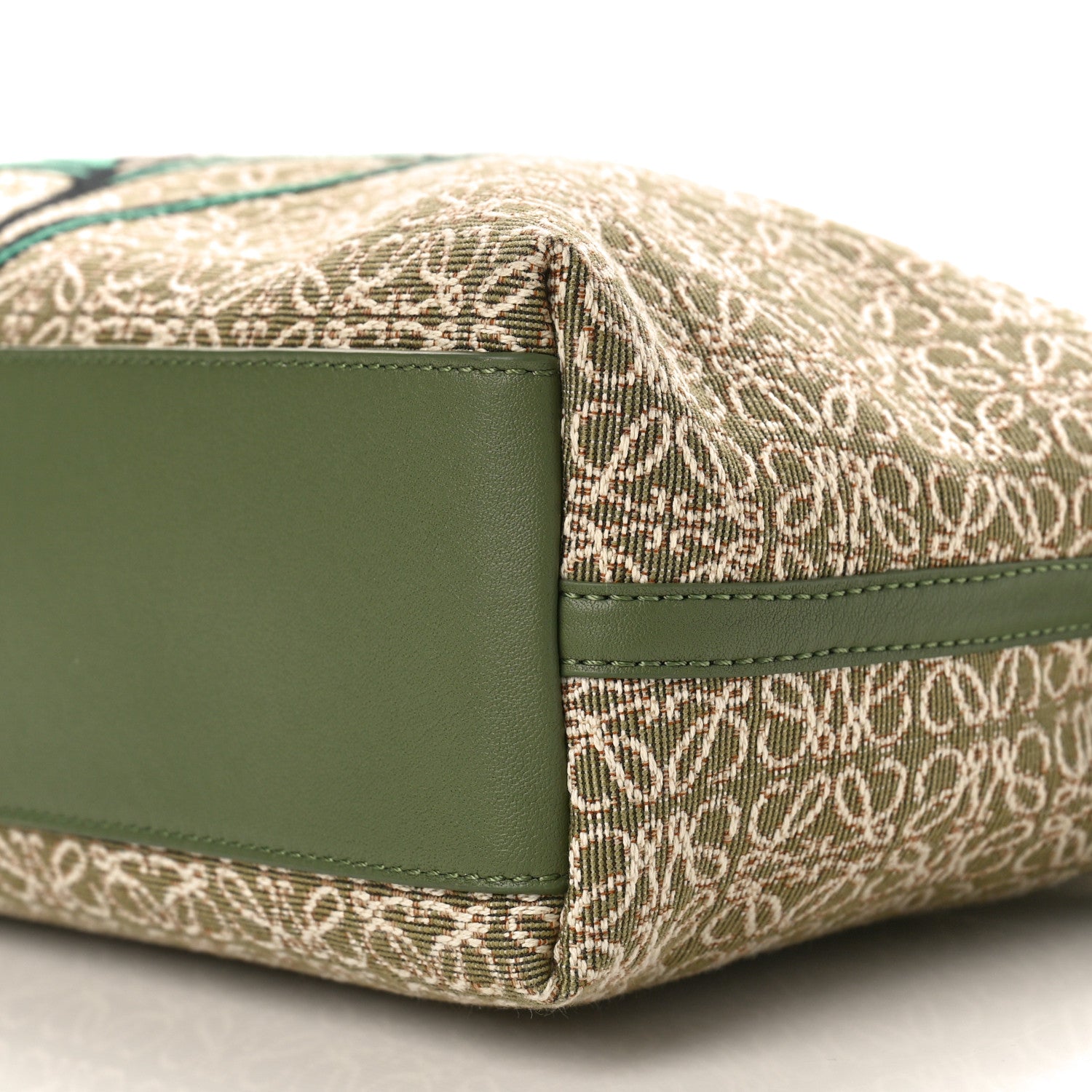 Loewe Jacquard Anagram Calfskin Herbarium Embroidered Flamenco Knot Clutch Avocado Green 9 of 9