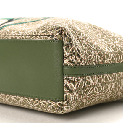 Loewe Jacquard Anagram Calfskin Herbarium Embroidered Flamenco Knot Clutch Avocado Green 9 of 9