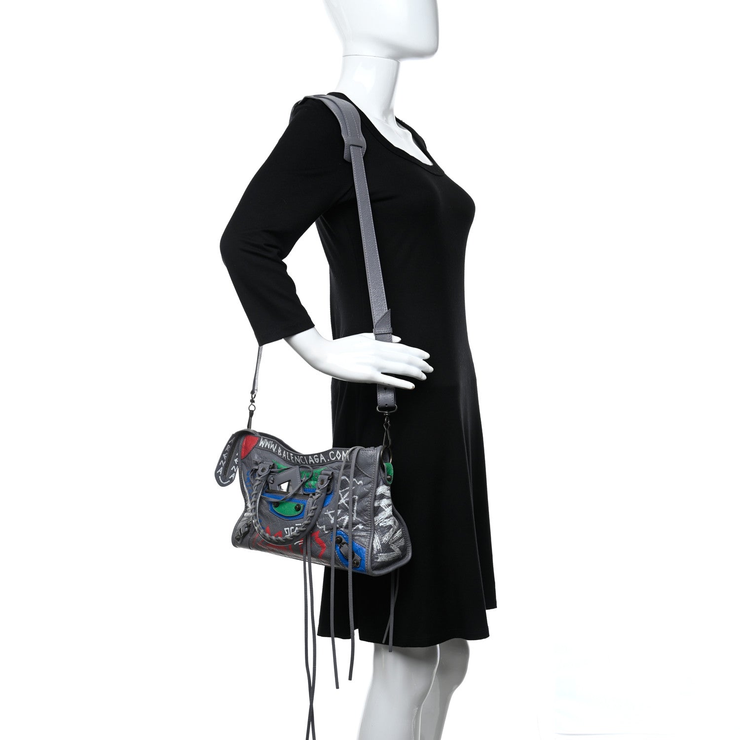 Balenciaga Agneau Graffiti All Over Classic Hardware S City Grey 2 of 11