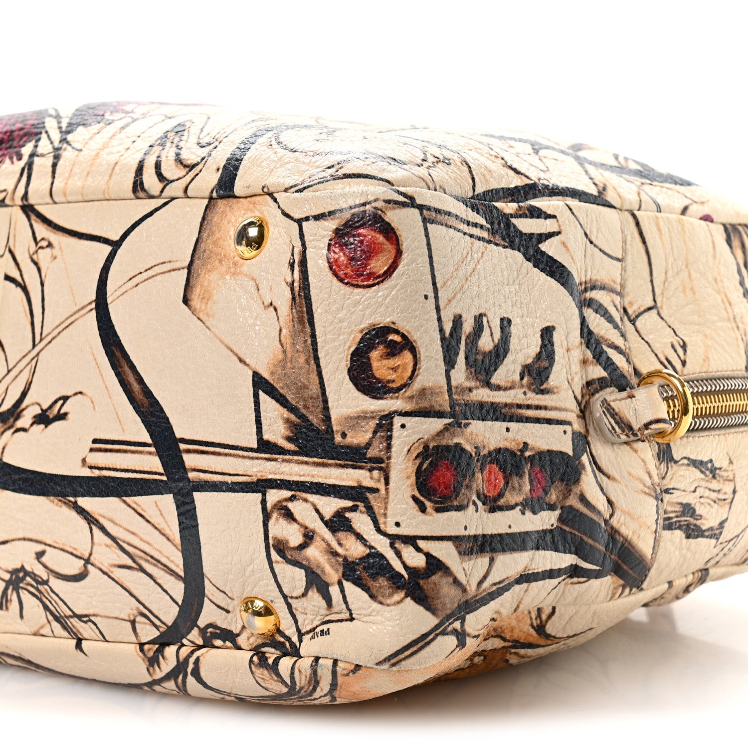 Prada X JAMES JEAN Cervo Lux Fairy Print Large Double Handle Boston Bag Prugna 10 of 12