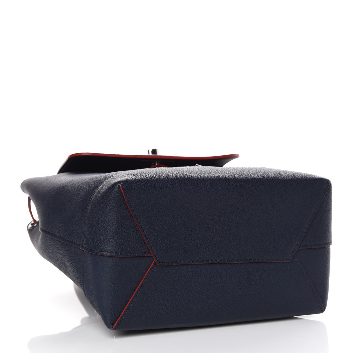 Soft Calfskin Lockme Backpack Marine Rouge