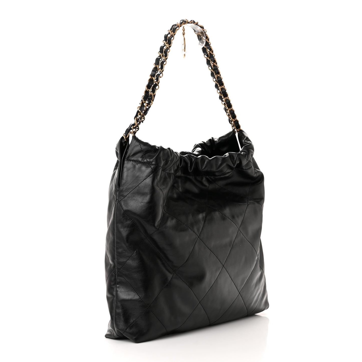 Shiny Calfskin Quilted Chanel 22 Black