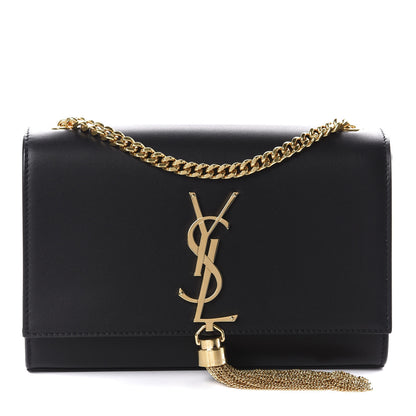 Saint Laurent Smooth Calfskin Small Classic Monogram Kate Tassel Satchel Black 1 of 11