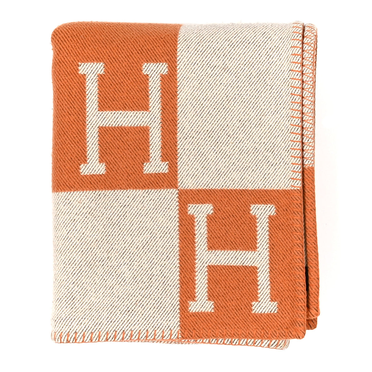 Wool Cashmere Signature Classic Avalon Blanket Ecru Potiron