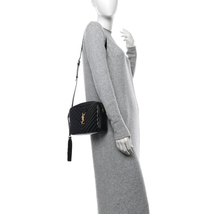 Saint Laurent Calfskin Matelasse Monogram Lou Camera Bag Black 2 of 16