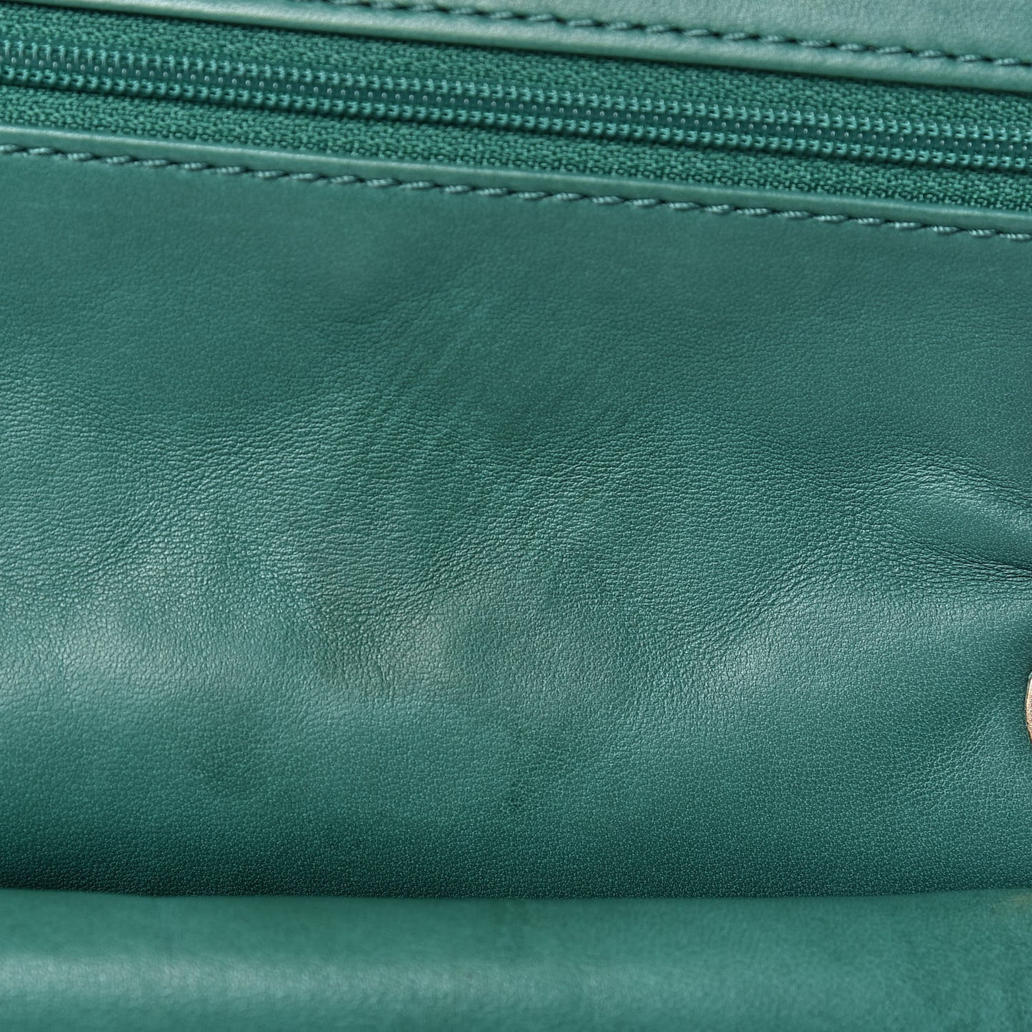 Lambskin Quilted Medium Double Flap Green