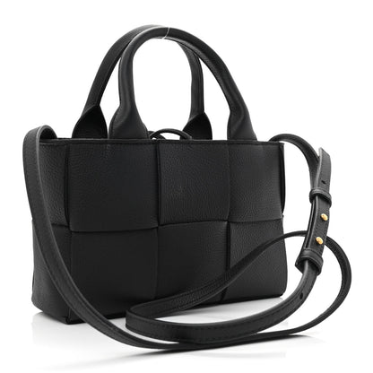 Bottega Veneta Grained Calfskin Maxi Intrecciato Mini Arco Tote Black 4 of 12