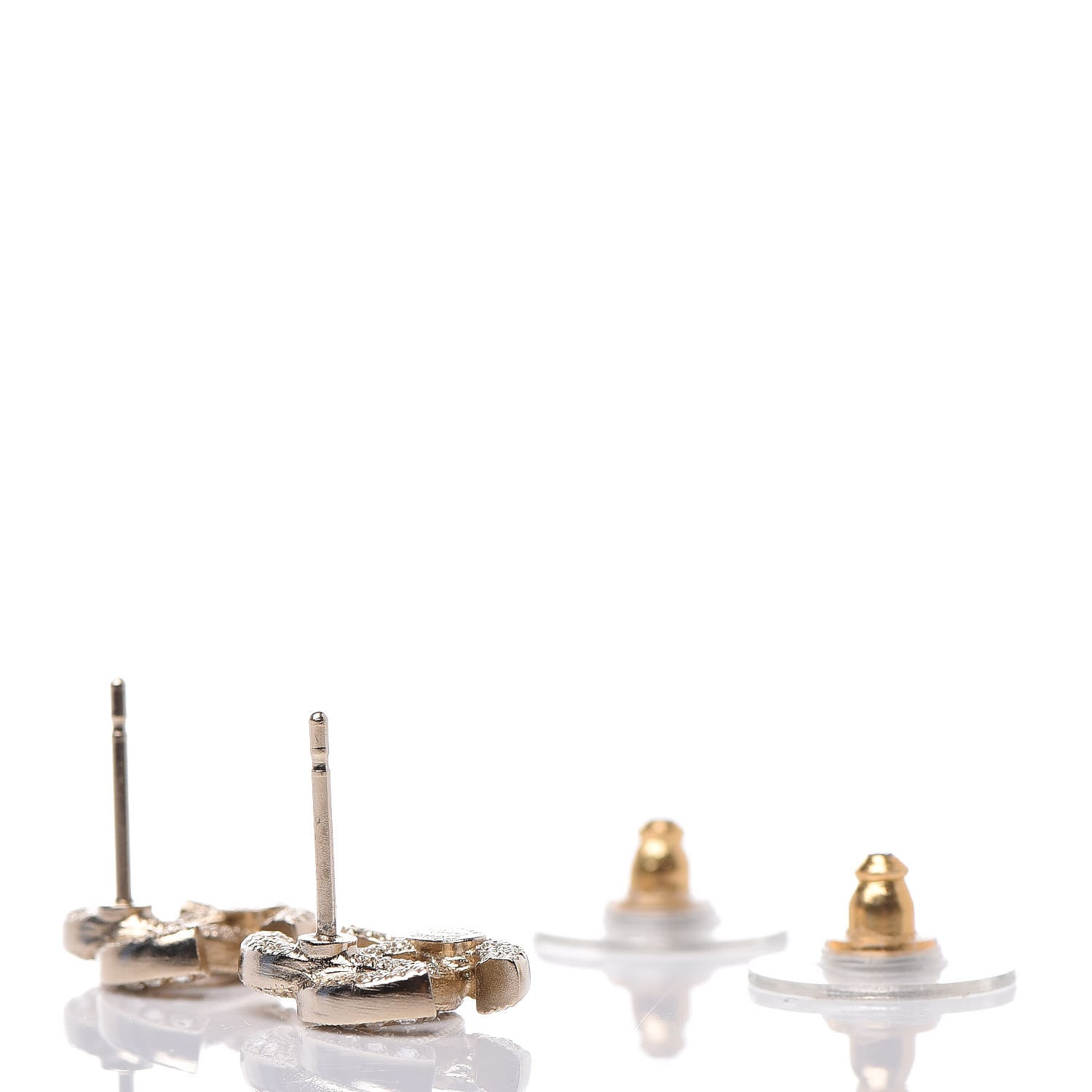 Chanel Crystal CC Earrings Light Gold 3 of 4