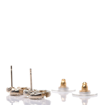 Chanel Crystal CC Earrings Light Gold 3 of 4