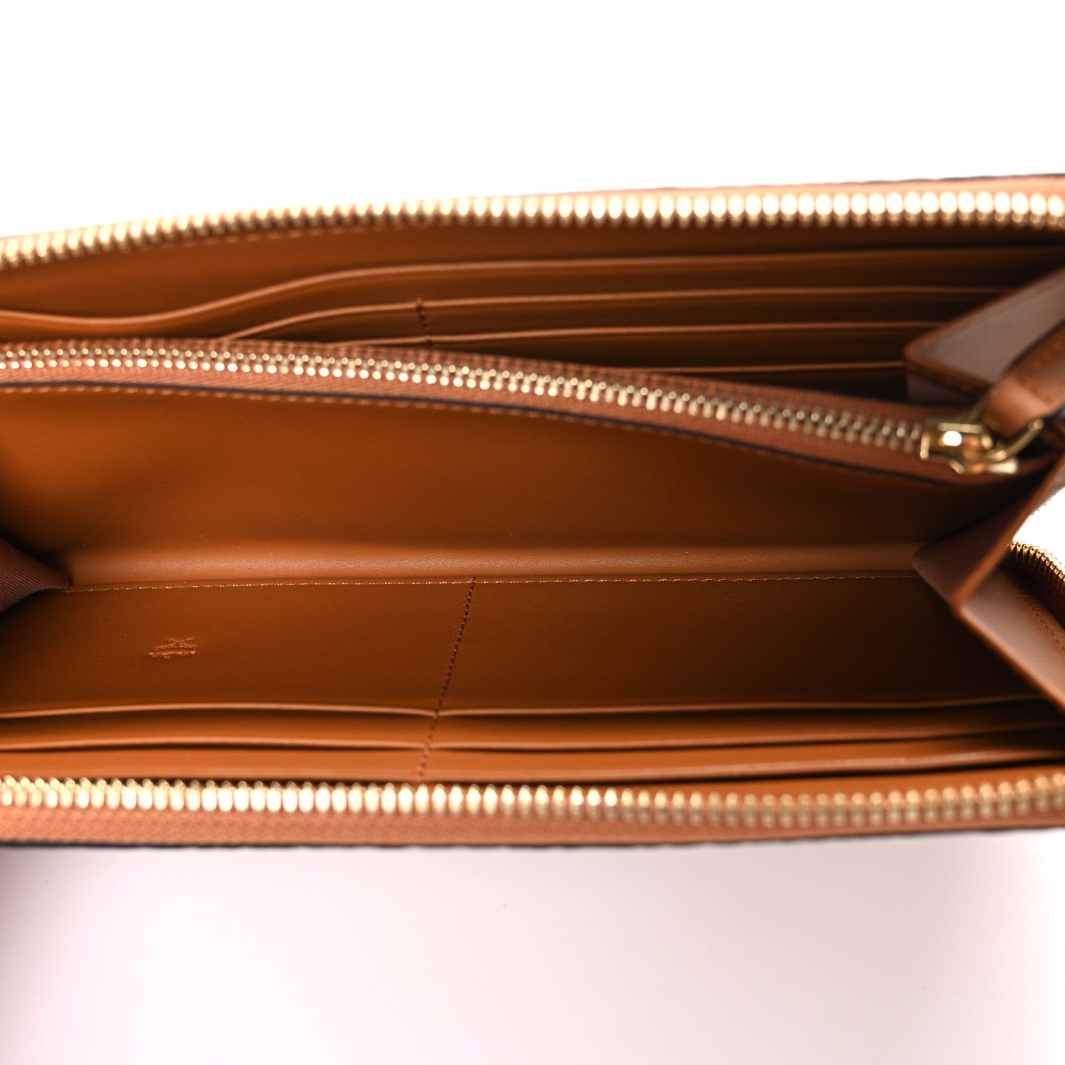 MCM Visetos Large Zip Around Wallet Cognac 5 of 7