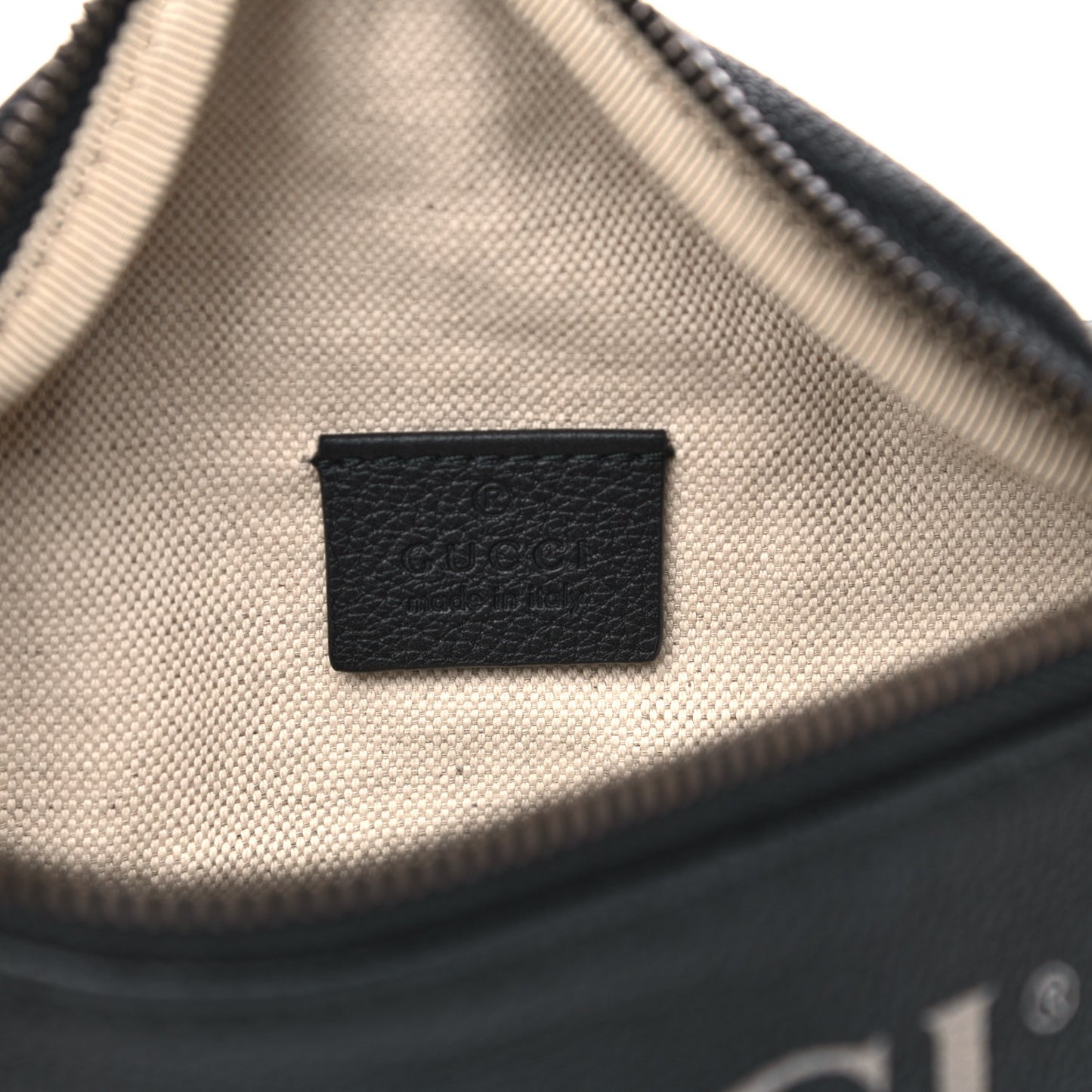 Grained Calfskin Small Logo Belt Bag Black