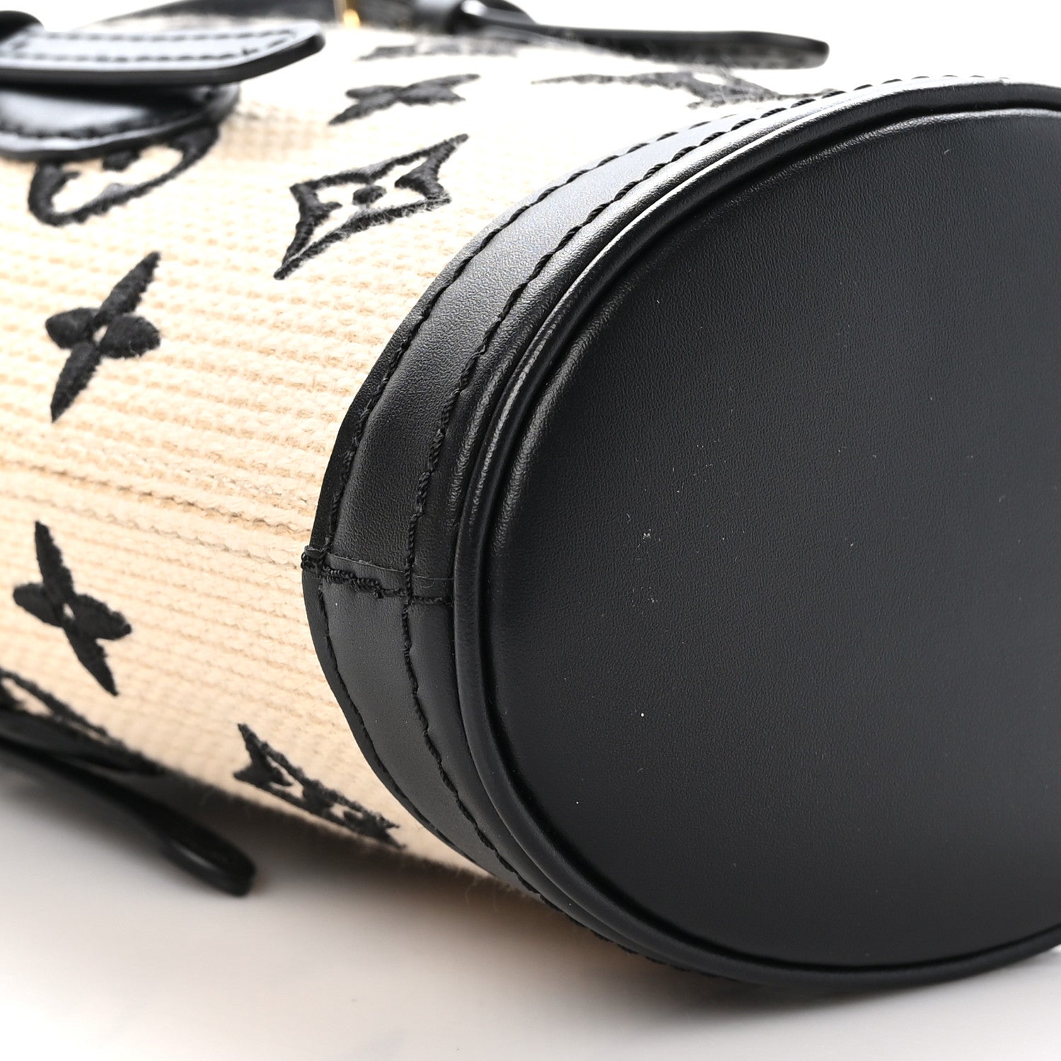 Louis Vuitton Cotton Calfskin Monogram Nano Bucket Bag Black 9 of 10