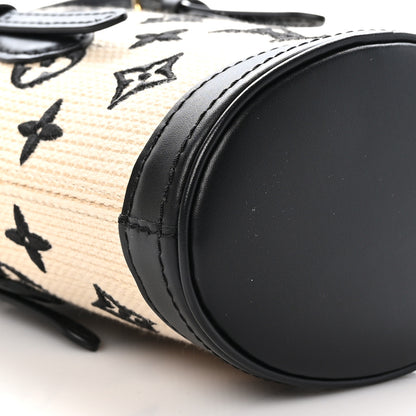 Louis Vuitton Cotton Calfskin Monogram Nano Bucket Bag Black 9 of 10