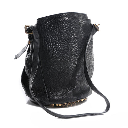 Alexander Wang Pebbled Lambskin Diego Bucket Bag Black Antique Brass Hardware 3 of 7