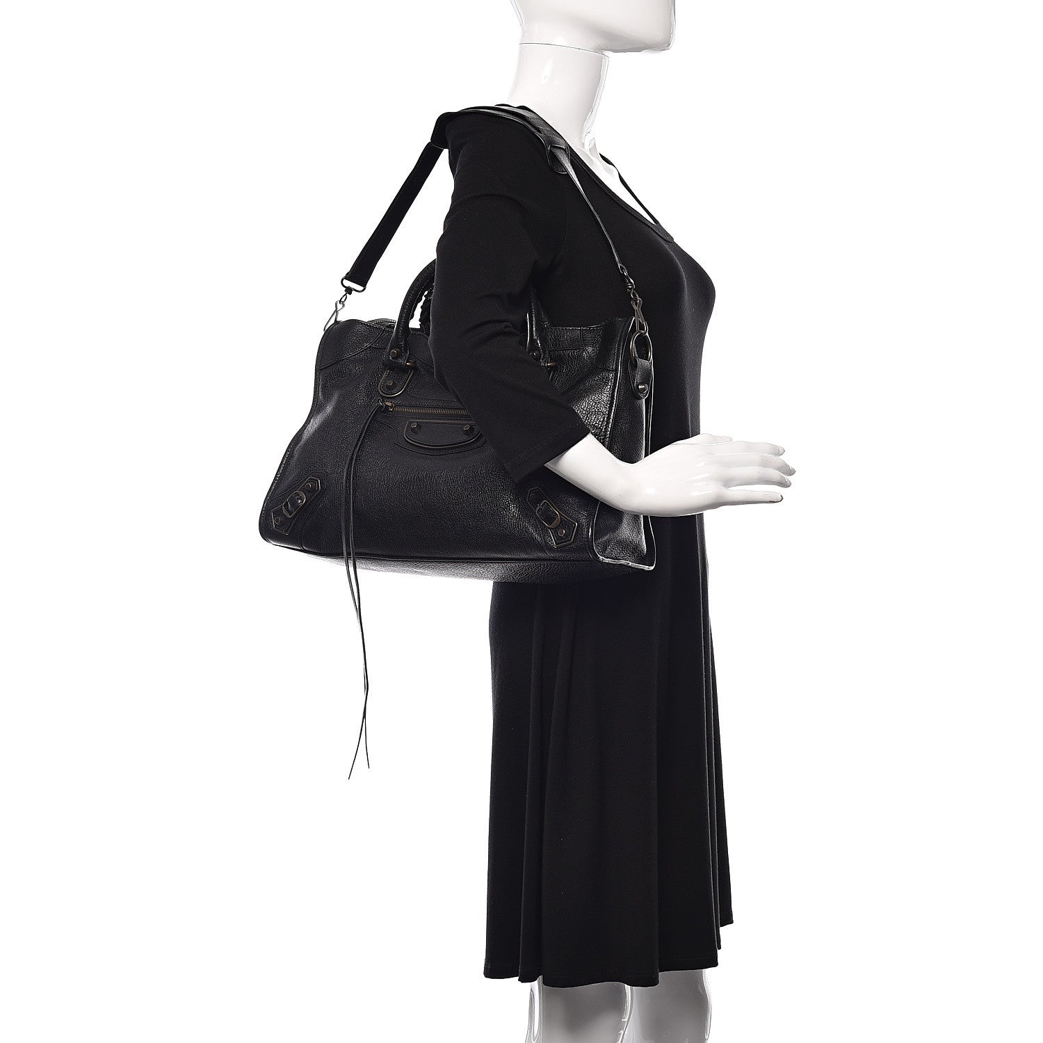 Balenciaga Chevre Classic Hardware Metallic Edge City Black 2 of 13