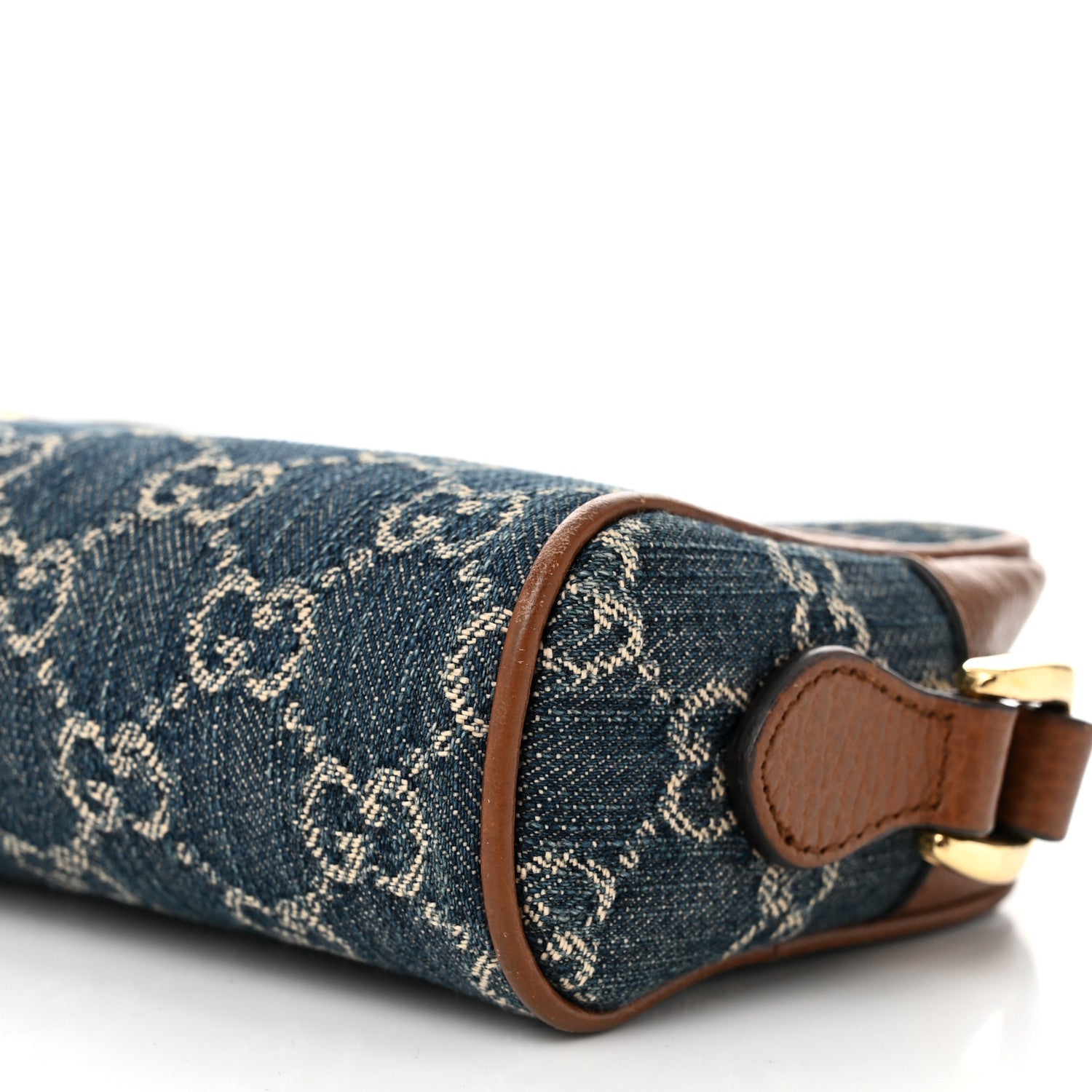 Gucci New Denim GG Monogram Dollar Calfskin Mini Ophidia Shoulder Bag Blue Tea Cuir Epilog 10 of 10
