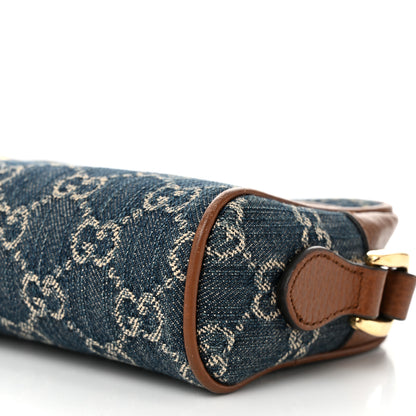 Gucci New Denim GG Monogram Dollar Calfskin Mini Ophidia Shoulder Bag Blue Tea Cuir Epilog 10 of 10
